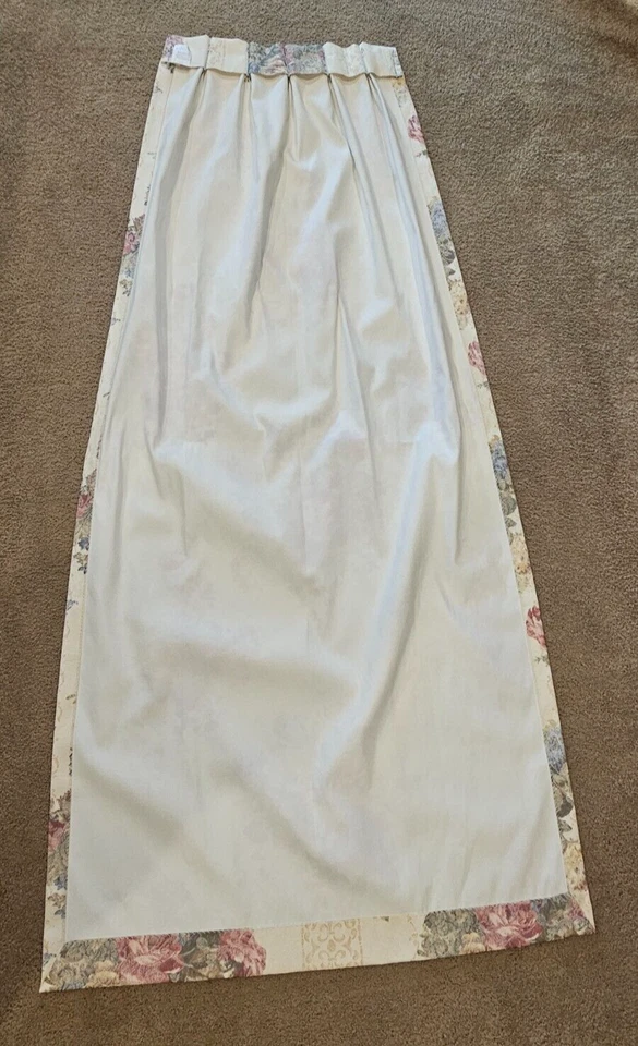 Cortinas vintage Sears victorianas Shabby Chic MCM plisadas florales beige 2 paneles Foto 3 de 4