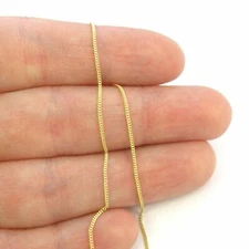 18K Yellow Gold Filled HypoAllergenic 1.2mm Thin 22inch Curb Chain Necklace R70G