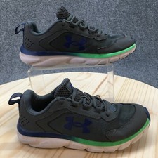 Under Armour Shoes Youth 4 Assert Running Sneakers Gray Mesh Logo 3024633-101
