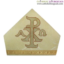New Metallic Gold Mitre with CHI RHO embroidery,mitra,Bishop's Mitre, New