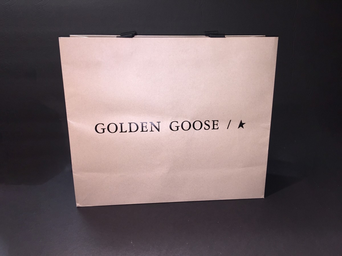 GOLDEN GOOSE Large Shopping Bag Bold Logo Letters Tan Brown