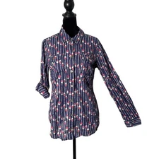 Lilly Pulitzer Cruiser Top Camp Oh Buoy Button Down Nautical Coastal Size 2