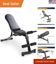 Multi-Purpose Black Utility Workout Bench - Adjustable, Ergonomic Design 42x26