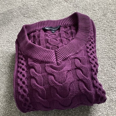 CREW CLOTHING V-AUSSCHNITT PULLOVER GRÖSSE 14 EINMAL GETRAGEN LILA