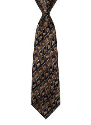 Renzo Bianchi Disegni Maschi 100% Silk Geometric Pattern Necktie