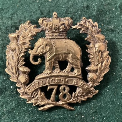 78th (Highlanders) Regiment Glengarry Cap Badge Brass  odod30