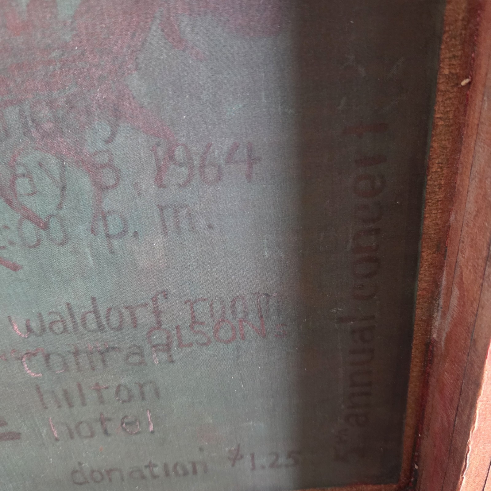 Vtg Silk Screen Wooden Printing Frame Chicago Recorder Society Merry Christmas