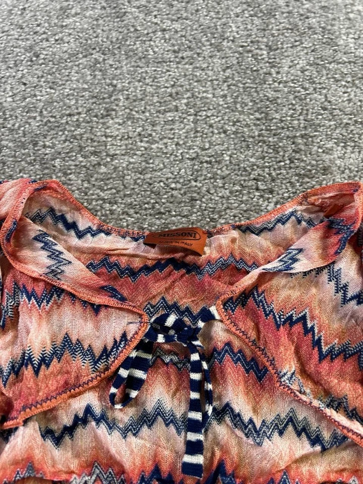 Roupa de dormir feminina Missoni malha cropped azul rosa média - Imagem 2 de 4