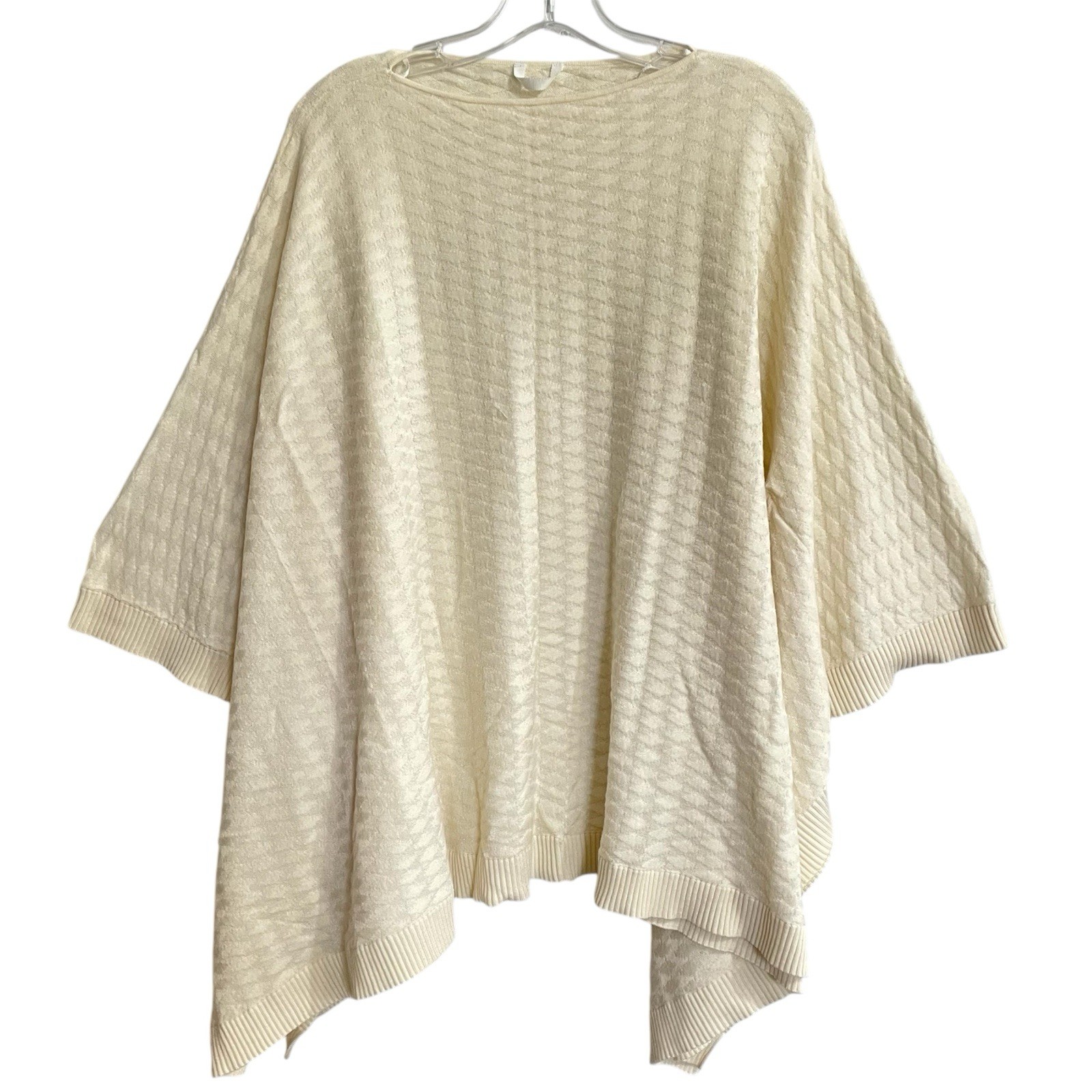 Lululemon Divinity Scarf Oversized Poncho Sweater OS Ivory Travel Athleisure image 2
