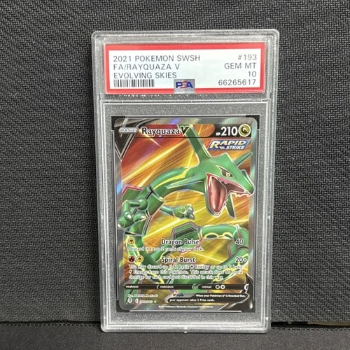 Pokémon TCG Rayquaza V Full Art Ultra Rare Holo SWSH07 193/203 PSA 10