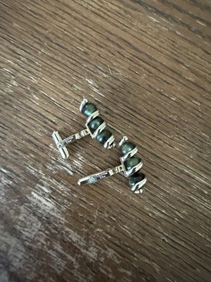 Christian Dior Corkscrew MoonGlow Lucite Bead Cufflinks