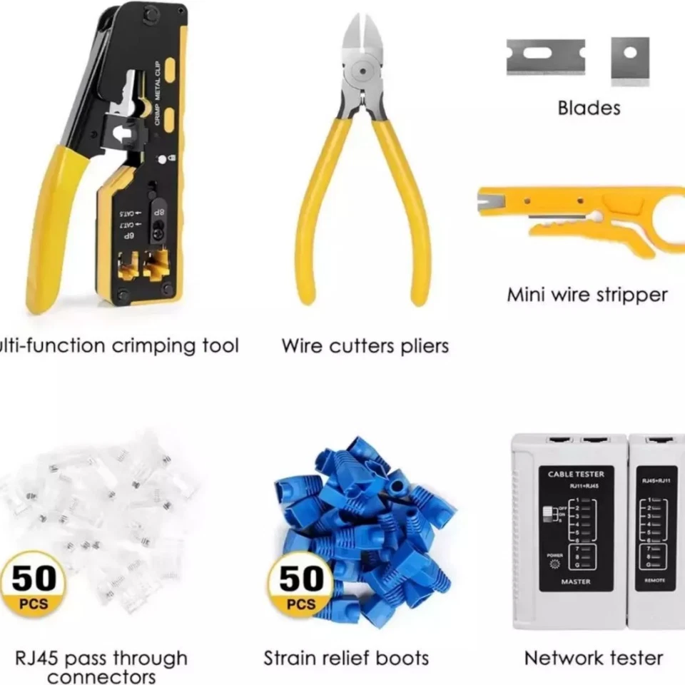 Обжимной сетевой обжимной механизм RJ45 Cat5 Cat6 Cat7 набор инструментов Ethernet обжимной механизм - Изображение 2 из 4