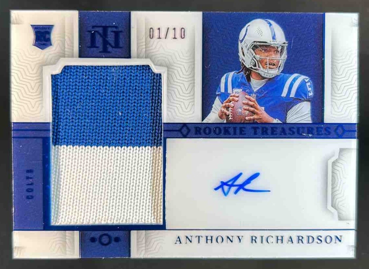Anthony Richardson Panini National Treasures Rookie Treasures Autographs #ARN Blue