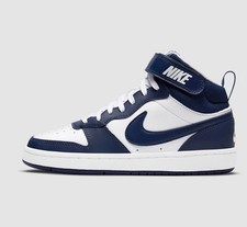 Nike Court Borough Mid 2 GS Blue Void White Youth 5Y CD7782-107 New
