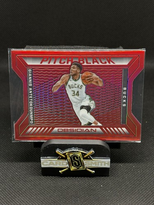 #ad Giannis Antetokounmpo 2020 Panini Obsidian Black Electric Etch Red Flood #26 $16.99