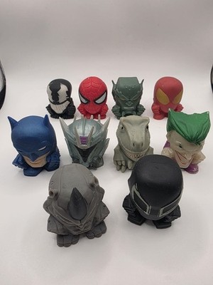 Mixed Lot 10 Mash'ems Squishy Figures DC, Marvel & Jurassic Park
