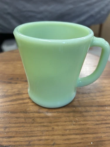 Vintage Fire-King Oven Ware Jadeite Glass D-Handle Mug
