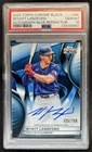 2025 Topps Chrome Black Wyatt Langford Auto Blue Refractor #/150 Rangers PSA 10