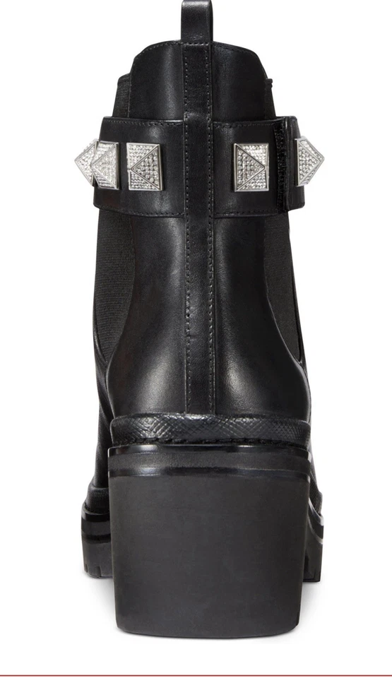 Botas Michael Kors Glenn de cuero negro con tachuelas talla 6 Foto 4 de 4
