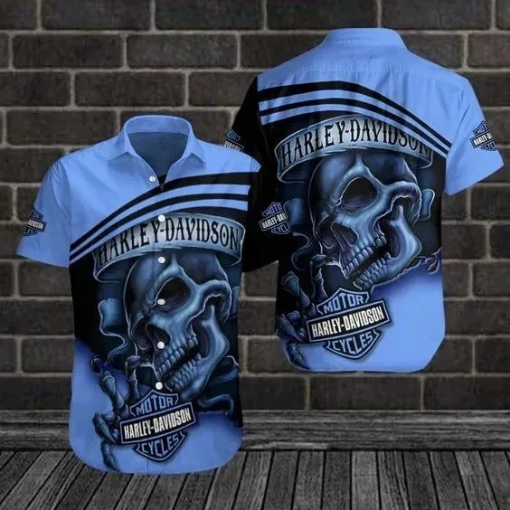 Motor Racing Biker Hawaiian Shirt Casual Button Down S-4XL