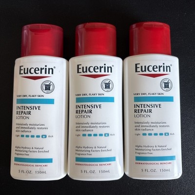 3x Eucerin Intensive Repair Lotion 5 Fl Oz Very Dry Flaky Skin New