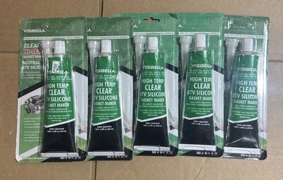 5x Visbella Clear Hi-Temp Gasket Maker Natural RTV Silikon 100% Silikon 85ml