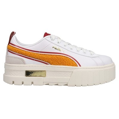 PUMA Mayze New Heritage Logo Platform  Womens White Sneakers Casual Shoes 389723