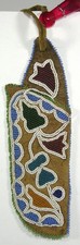 1900 NATIVE AMERICAN PLAINS OTOE INDIAN BEAD DECORATED BUFFALO HIDE KNIFE SHEATH