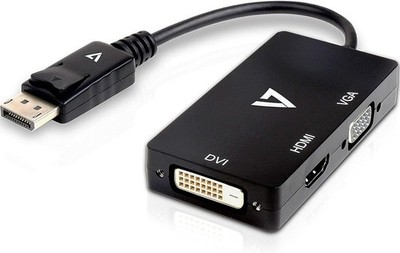 V7 V7DP-VGADVIHDMI-1E DisplayPort zu HDMI / DVI / VGA Multimedial-Adapter