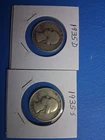 1935 s, 1935 D WASHINGTON QUARTERS, CIRCULATED, UNGRADED