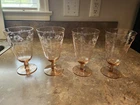4 Vintage Blanche Pink Depression Tea Glasses 1932 Mint Condition Rare