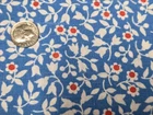 BEST Vintage Feedsack Flour Sack Fabric Floral Tulips Blue Red 40s Remnant Quilt