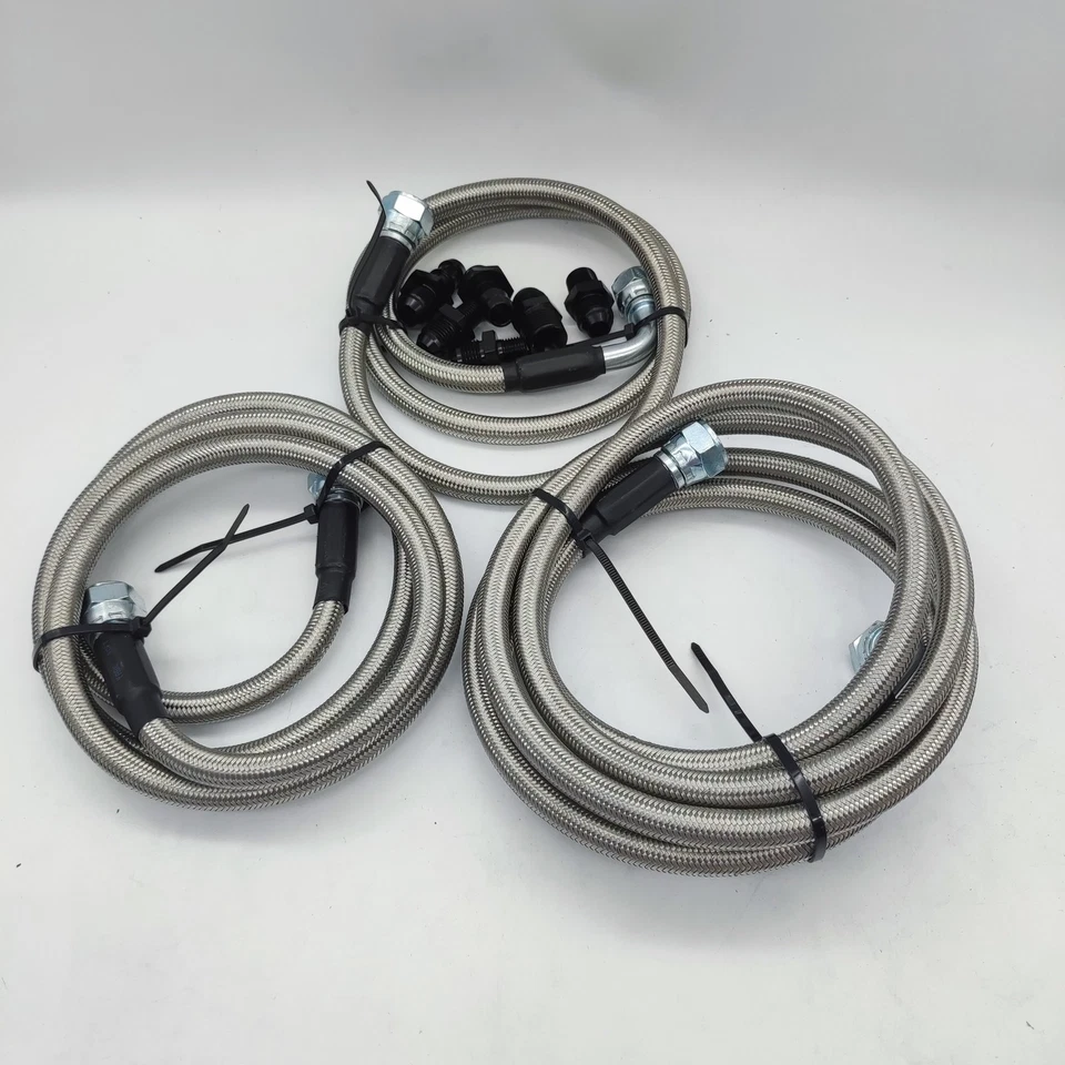 For 96-02 Dodge Ram Cummins 47RE Transmission Cooler Lines Kit Heavy Duty Hose - Image 2 of 4