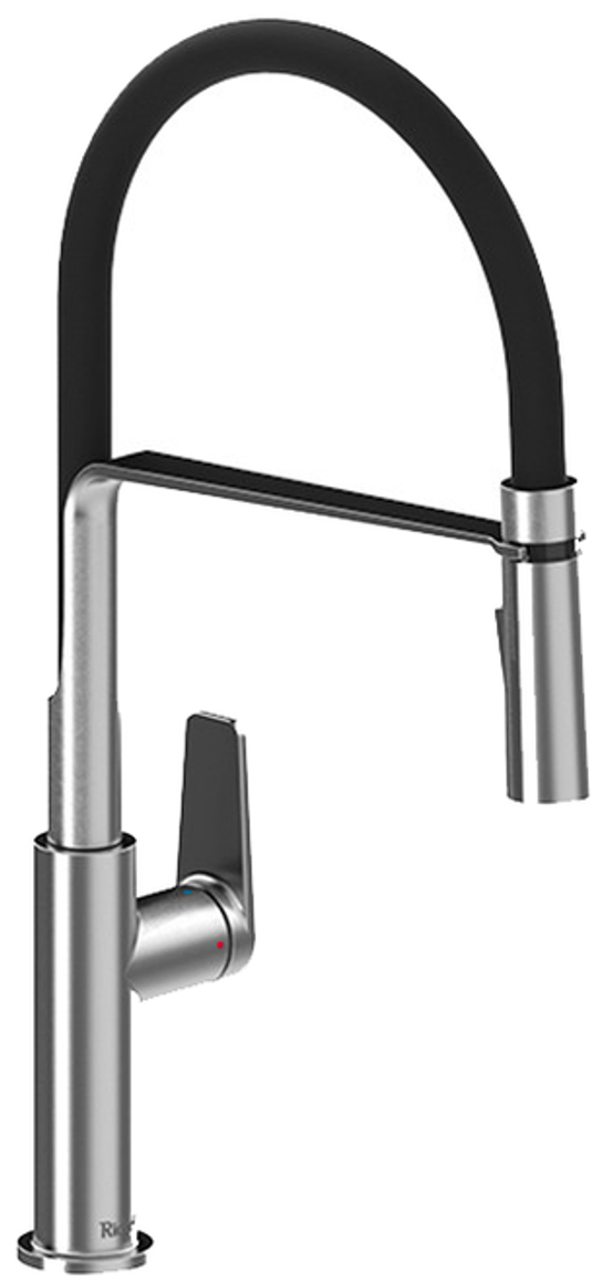 Riobel Mythic Stainless Steel Kitchen Tap – Mixer with Flexible Pull-Down Spout