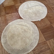 Laura Ashley Plush Bath Rug Mat Yellow 31" Luxury High Pile Set Of 2 Bath Mats