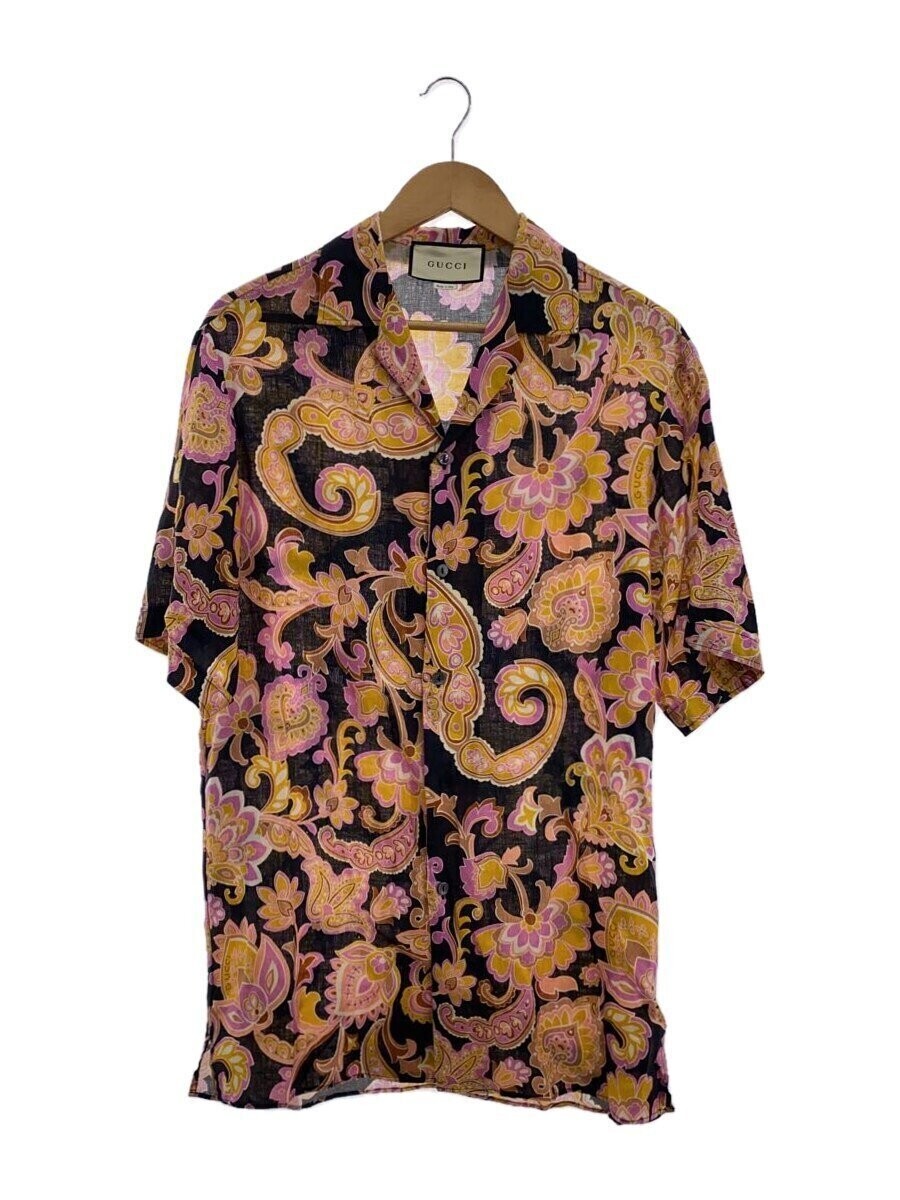 GUCCI 20SS Linen Short Sleeve Shirt Size 44 Multi Color All Over Pattern 623156 ZAD2W
