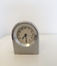 Unbranded Silver Tone Mantel Clock with Clear Face Heavy Duty