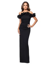 Xscape Women's Halter-Strap Ruffled Gown - Black - 12