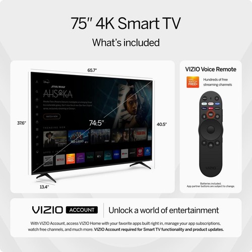 VIZIO 75a Class 4K UHD LED HDR Smart TV (New) V4K75M-08 - Picture 4 of 24