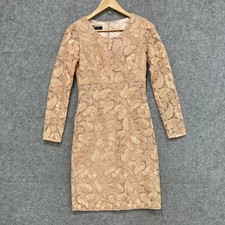 George Dress Womens Size 6 Floral Lace Lined Long Sleeve Party Cocktail 15024