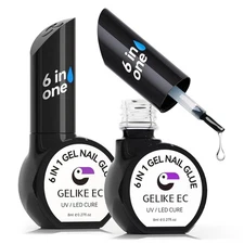 Toxin-Free UV Gel Nail Glue - 6 in 1 Versatile Adhesive for Nail Art, 2PCS Set