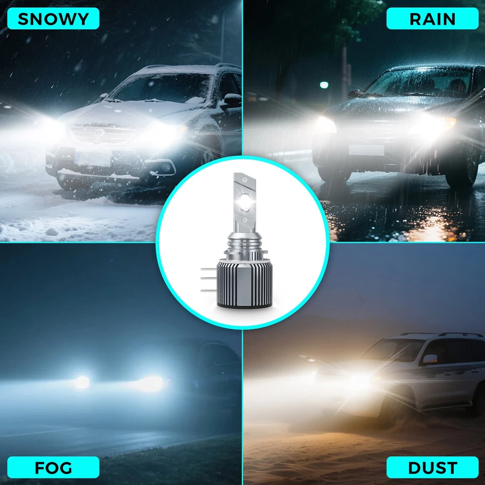 H15 Car LED Headlight High Beam Bulbs For Volkswagen e-Golf Hatchback 2015-2018 - Image 4 of 4