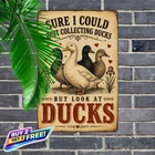 Four Ducks Vintage Illustration Funny Duck Lover Metal Tin Sign