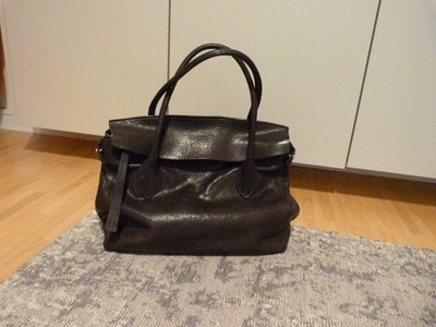 Massimo Palomba - edle Handtasche, schwarz, bestes Lederhandwerk, top gepflegt!