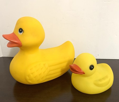 Vintage 1984 Shelcore & The First Years Yellow Rubber Ducky Duckies