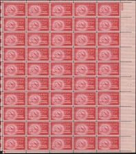 US #C44 MNH sheet of 50, 25c air mail, The Universal Postal Union