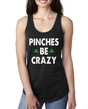Pinches Be Crazy Clovers Ladies Racerback Tank Top