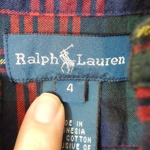 Ralph Lauren Boys Size 4 Shirt Plaid Multi-Color Holiday Cotton Oxford EUC - Picture 3 of 4