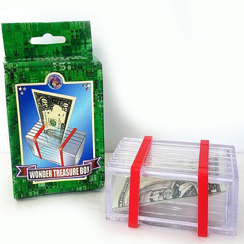 TREASURE CLEAR BOX Wonder Joke Money Puzzle Magic Trick Toy Bank Safe Gift Locks - Picture 5 of 13