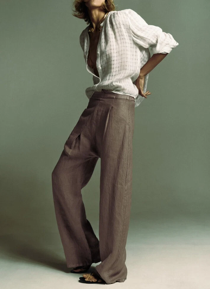Linen sale trousers women
